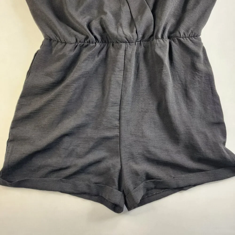 PrettyGarden Womens Black Romper Size XL One Piece Shorts Pockets Cute Spring - Picture 7 of 11